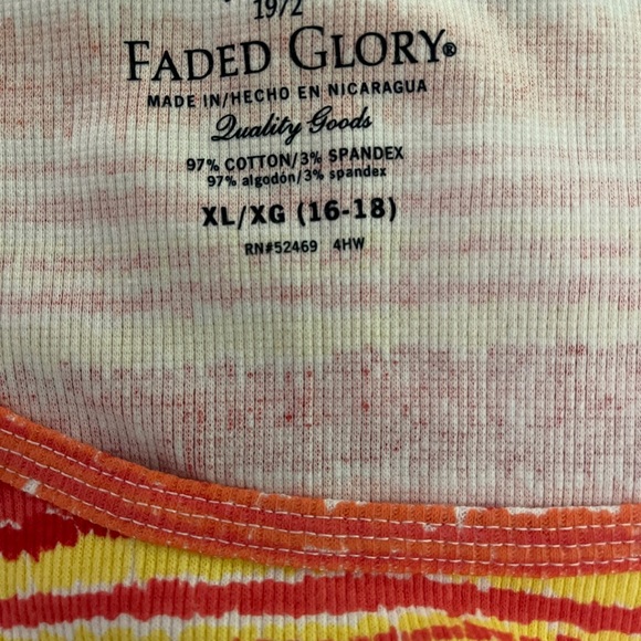 Faded Glory Sleeveless Fitted Orange and Red Tank Top - Picture 3 of 3